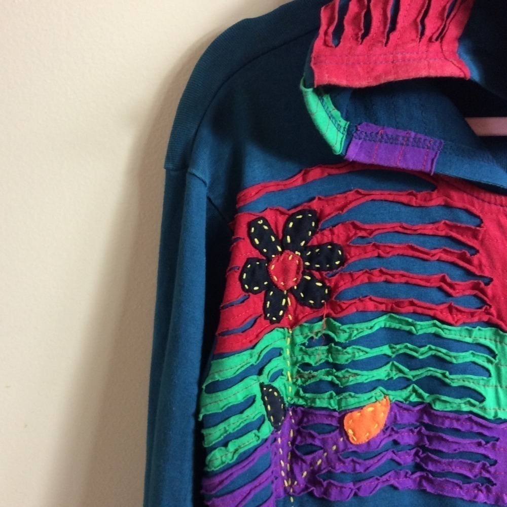 The Collection Royal Embroidered Patchwork Flare … - image 3